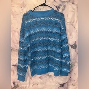 CITY STREETS 90s Vintage Mens Biggie Sweater Blue Coogi Style Large Cosby​​